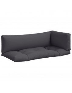 Cuscini per Pallet 3 pz Antracite in Tessuto