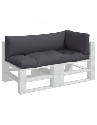 Cuscini per Pallet 3 pz Antracite in Tessuto