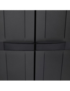 Armadio da Esterno Nero 65x37x165 cm in PP