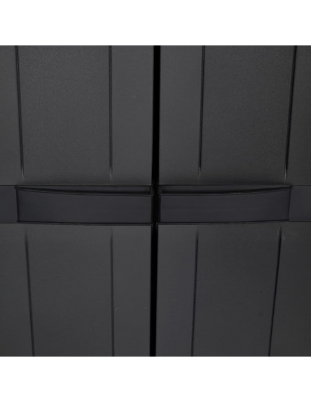 Armadio da Esterno Nero 65x37x165 cm in PP