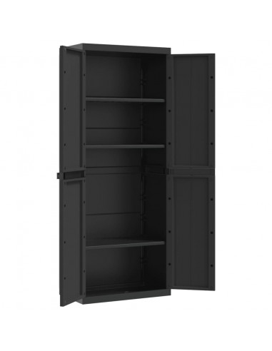 Armadio da Esterno Nero 65x37x165 cm in PP