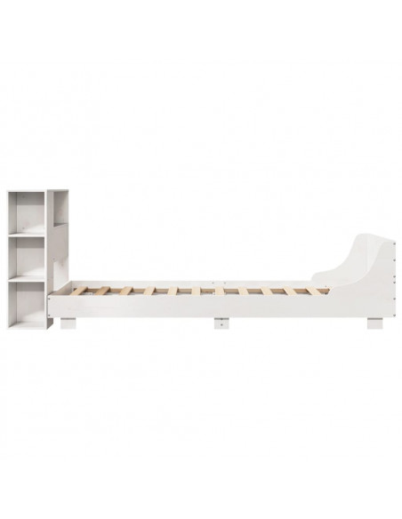 Giroletto senza Materasso Bianco 90x200 cm Legno Massello Pino