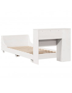 Giroletto senza Materasso Bianco 90x200 cm Legno Massello Pino 2