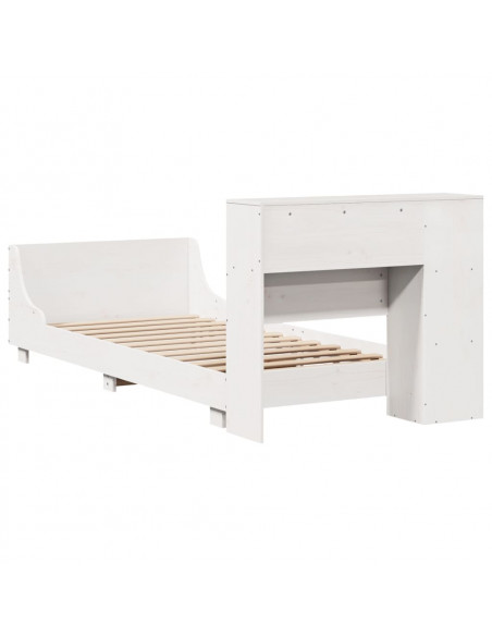 Giroletto senza Materasso Bianco 90x200 cm Legno Massello Pino