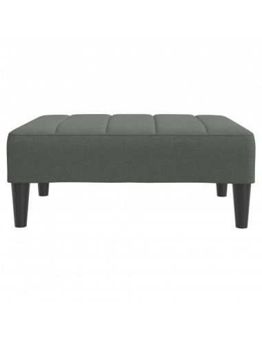 Divano Letto 2 Posti con Poggiapiedi Grigio Scuro in Tessuto