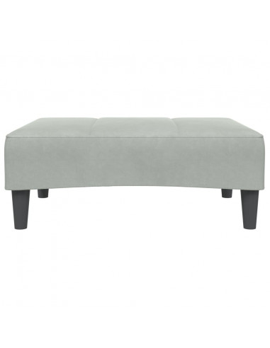 Divano Letto a 2 Posti con Poggiapiedi Grigio Chiaro in Velluto