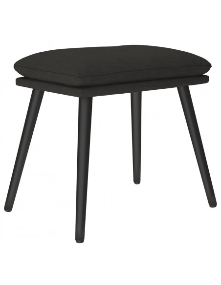 Poggiapiedi Nero 45x29,5x35 cm in Tessuto