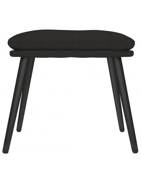 Poggiapiedi Nero 45x29,5x35 cm in Tessuto