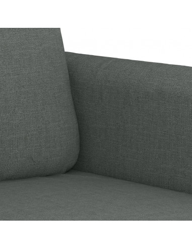 Set di Divani 3 pz con Cuscini Grigio Scuro in Tessuto