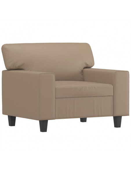 Poltrona con Poggiapiedi Cappuccino 60 cm in Similpelle