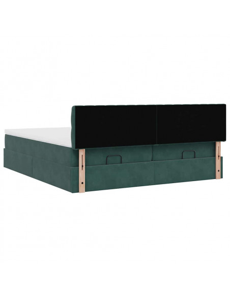 Struttura Letto Pouf con Materassi 200x200 cm Velluto
