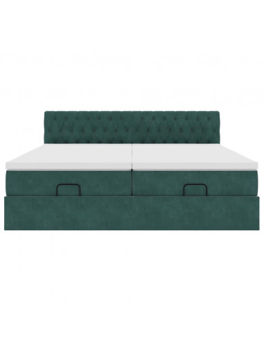 Struttura Letto Pouf con Materassi 200x200 cm Velluto