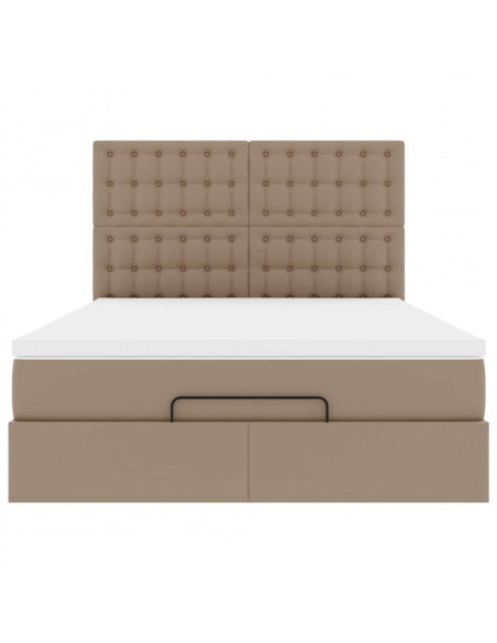 Struttura Letto Pouf con Materasso 140x190 cm Similpelle