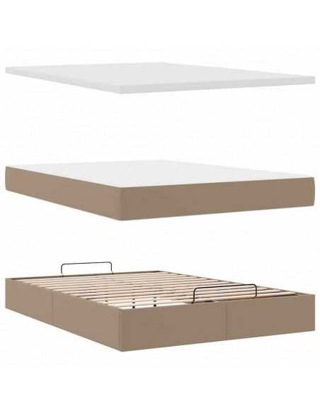 Struttura Letto Pouf con Materasso 140x200 cm Similpelle