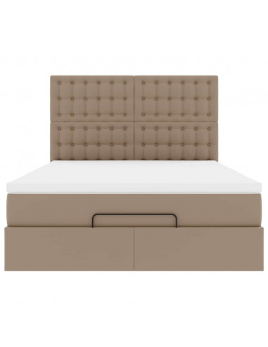 Struttura Letto Pouf con Materasso 140x200 cm Similpelle