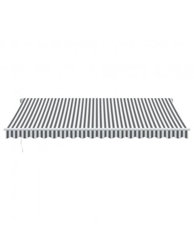 Tenda da Sole Retrattile Manuale Antracite e Bianco 450x300 cm