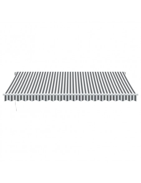 Tenda da Sole Retrattile Manuale Antracite e Bianco 450x300 cm