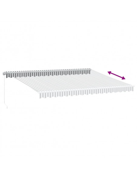Tenda da Sole Retrattile Manuale Antracite e Bianco 450x300 cm