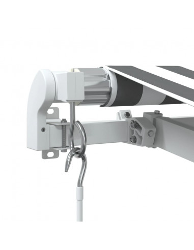 Tenda da Sole Retrattile Manuale Antracite e Bianco 450x300 cm