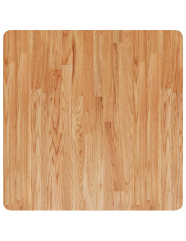 Piano Tavolo Quadrato Marrone Chiaro 70x70x4cm Rovere Trattato