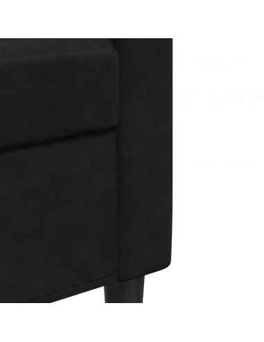 Set di Divani 4 pz con Cuscini e Rinforzi Nero in Velluto