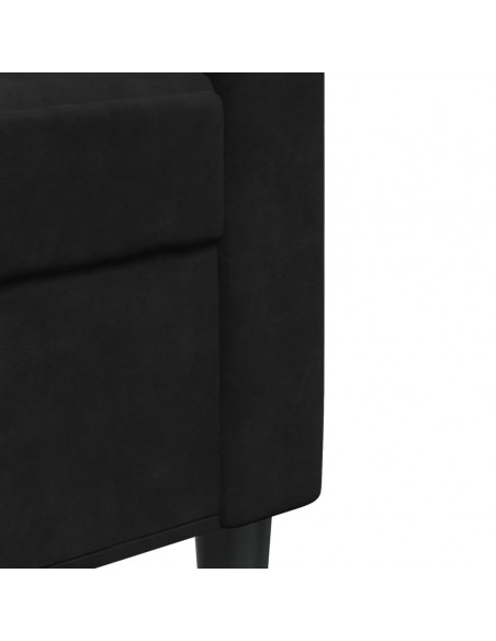 Set di Divani 4 pz con Cuscini e Rinforzi Nero in Velluto