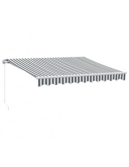 Tenda da Sole Retrattile Manuale con LED Antracite e Bianco