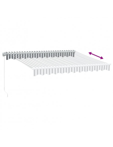Tenda da Sole Retrattile Manuale con LED Antracite e Bianco