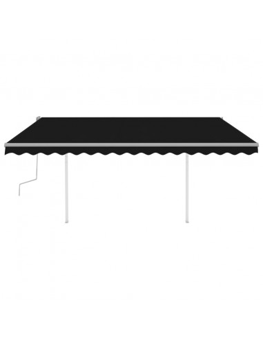 Tenda da Sole Retrattile Manuale con LED 4,5x3 m Antracite