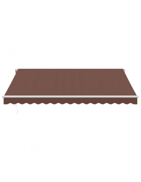 Tenda da Sole Retrattile Manuale con LED Marrone 400x350 cm
