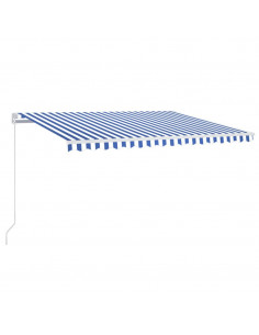 Tenda da Sole Retrattile Manuale 450x350 cm Blu Bianca 2