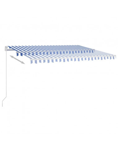 Tenda da Sole Retrattile Manuale 450x350 cm Blu Bianca