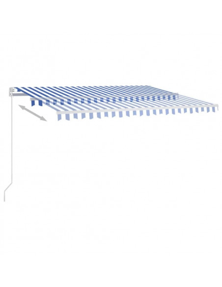 Tenda da Sole Retrattile Manuale 450x350 cm Blu Bianca