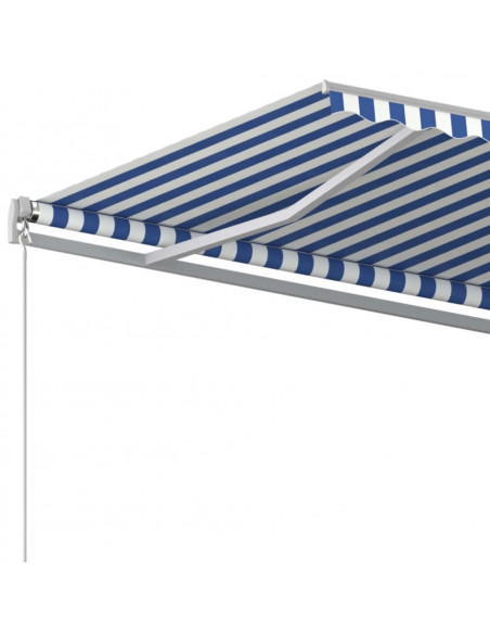 Tenda da Sole Retrattile Manuale 450x350 cm Blu Bianca