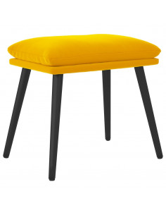 Poggiapiedi Giallo Senape 45x29,5x35 cm in Velluto 2