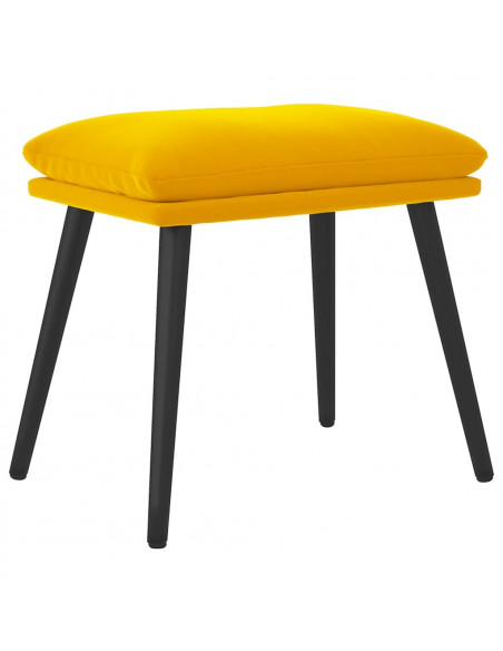 Poggiapiedi Giallo Senape 45x29,5x35 cm in Velluto