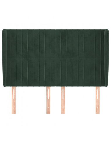 Testiera ad Orecchio Verde Scuro 147x23x118/128cm in Velluto