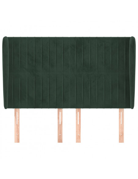 Testiera ad Orecchio Verde Scuro 147x23x118/128cm in Velluto