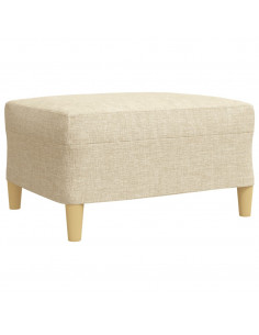 Set di Divani 4 pz con Poggiapiedi Crema in Tessuto 2