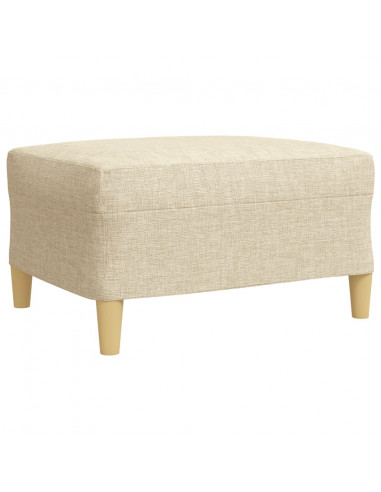 Set di Divani 4 pz con Poggiapiedi Crema in Tessuto