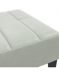 Poggiapiedi Grigio Chiaro 77x55x31 cm in Velluto