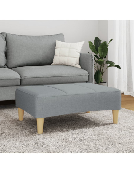 Poggiapiedi Grigio Chiaro 77x55x31 cm in Tessuto
