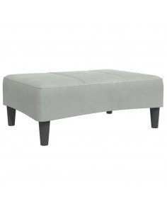Poggiapiedi Grigio Chiaro 77x55x31 cm in Velluto 2