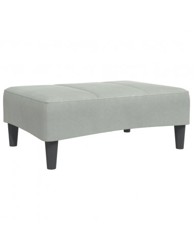 Poggiapiedi Grigio Chiaro 77x55x31 cm in Velluto