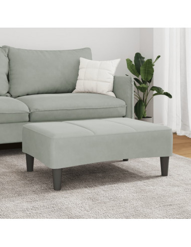 Poggiapiedi Grigio Chiaro 77x55x31 cm in Velluto