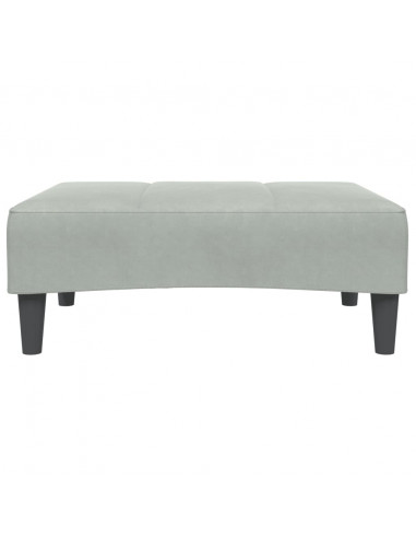Poggiapiedi Grigio Chiaro 77x55x31 cm in Velluto