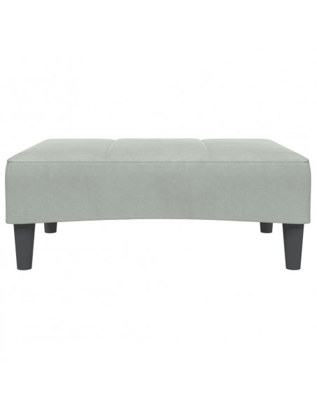 Poggiapiedi Grigio Chiaro 77x55x31 cm in Velluto