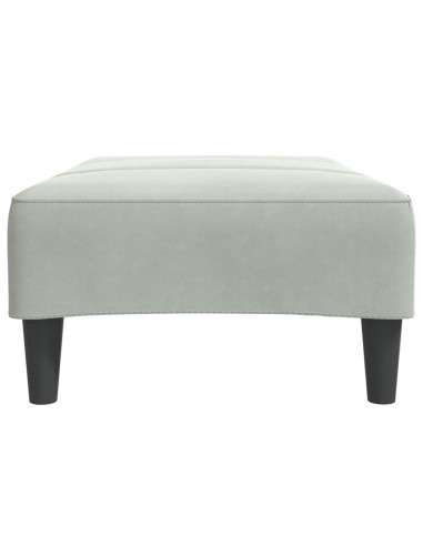 Poggiapiedi Grigio Chiaro 77x55x31 cm in Velluto
