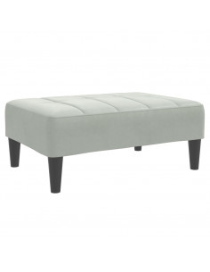 Poggiapiedi Grigio Chiaro 77x55x31 cm in Velluto 2