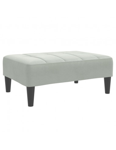 Poggiapiedi Grigio Chiaro 77x55x31 cm in Velluto